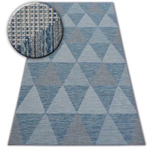 Balta Kusový koberec SISAL LOFT 21132 Trojúhelníky slonová kost / modrý / stříbrný Rozměr: 140x200 cm