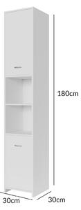 Casaria Koupelnová skříňka bílá 180 x 30 x 30 cm 100510