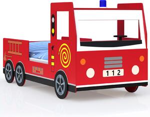 Casaria Dětská postel hasičské auto 200 x 90 cm 990747