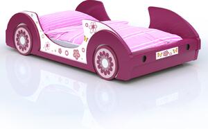 Casaria dětská postel auto růžová 200 x 90 cm