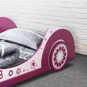 Casaria Dětská postel auto růžová 200 x 90 cm 991048