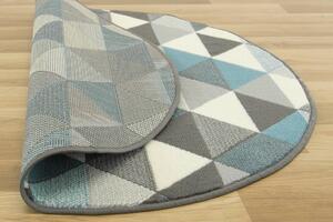 Kulatý koberec LUNA 503430/95832 trojúhelníky modrý Rozměr: průměr 70 cm