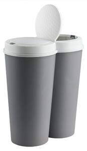 Deuba dvojitý odpadkový koš šedý 2x25L plast 193145