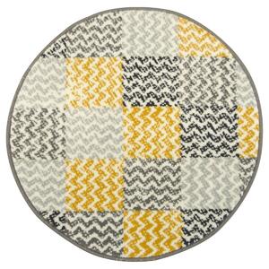 Balta Kulatý koberec LUNA 503568/89935 hořčicový patchwork Rozměr: průměr 70 cm