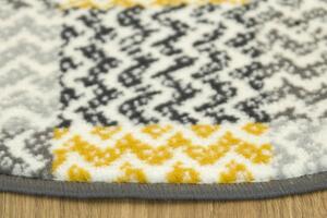 Balta Kulatý koberec LUNA 503568/89935 hořčicový patchwork Rozměr: průměr 70 cm