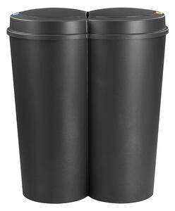 Deuba Dvojitý odpadkový koš černý plast 2x25 l 191389