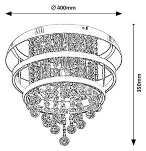 Rabalux 2237 - Křišťálový přisazený lustr PALLAS LED/32W/230V + 3xE14/40W
