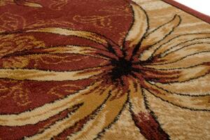 Makro Abra Kusový koberec ATLAS 4491A Květy hnědý Rozměr: 70x130 cm