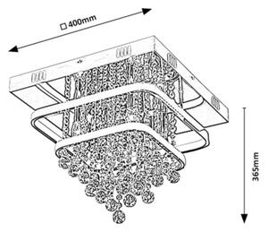 Rabalux 2239 - Křišťálový přisazený lustr PALLAS LED/36W/230V + 4xE14/40W