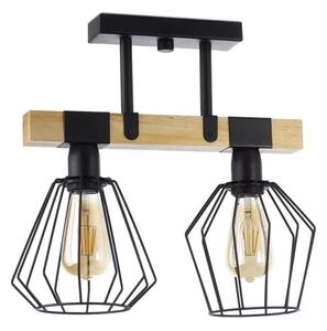 Přisazený lustr CAMEROON 2xE27/60W/230V černá/dřevo