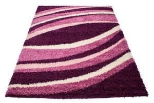 Makro Abra Kusový shaggy koberec RIO 3672A Tmavě fialový Rozměr: 190x270 cm