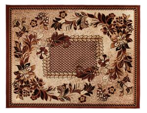 Makro Abra Kusový koberec ATLAS 7192B Květy béžový hnědý Rozměr: 100x150 cm