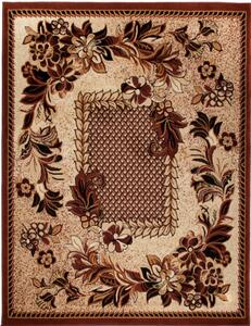 Makro Abra Kusový koberec ATLAS 7192B Květy béžový hnědý Rozměr: 100x150 cm