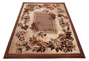 Makro Abra Kusový koberec ATLAS 7192B Květy béžový hnědý Rozměr: 120x170 cm