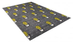 Makro Abra Dětský kusový koberec XENO 33485/147 Kaktusy šedý / žlutý Rozměr: 120x170 cm