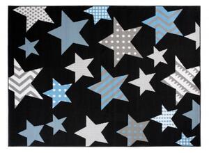 Makro Abra Kusový koberec BALI C516D Hvězdy černý modrý Rozměr: 220x300 cm