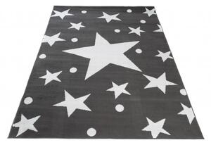 Makro Abra Moderní kusový koberec BALI C440A Hvězdy tmavě šedý / bílý Rozměr: 80x150 cm