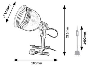 Rabalux 3092 - Lampa s klipem 1xE14/25W/230V černá