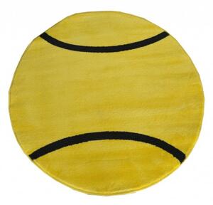 Makro Abra Kusový koberec Z093A Tenisový míček žlutý Rozměr: průměr 100 cm
