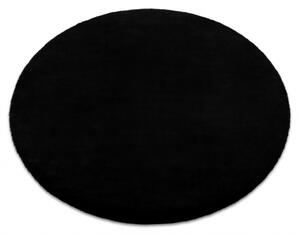 Dywany Luszczow Kusový koberec kulatý BUNNY černý, imitace králíčí kožešiny Rozměr koberce: 100 cm KRUH