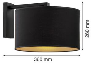 Argon 4340 - Nástěnná lampa KARIN 1xE27/15W/230V černá