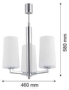 Argon 1224 - Lustr na tyči CAMELOT 3xE27/15W/230V lesklý chrom
