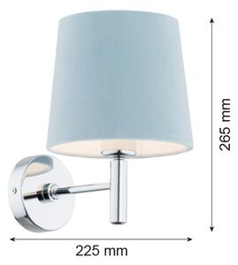 Argon 3910 - Nástěnná lampa BOLZANO 1xE27/15W/230V modrá/lesklý chrom