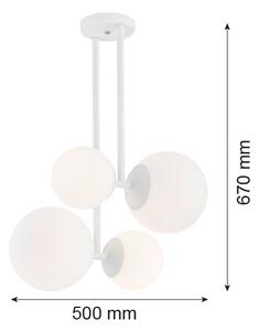 Argon 1644 - Lustr na tyči ASPEN 4xE27/15W/230V bílá