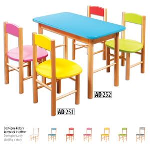 Dětský stoleček AD252, 63x48x35 , borovice (Pacyga - Barva: Růžová)