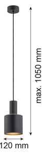 Argon 4219 - Lustr na lanku SINES 1xE27/15W/230V pr. 12 cm černá