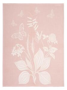 Utěrka DESIGN rostliny růžovobílá 50 x 70 cm