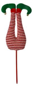 Vánoční dekorace zapichovací elf v červených punčochách – 52 cm