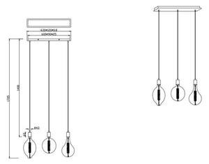 Trio - LED Stmívatelný lustr na lanku GINSTER 3xE27/8W/230V