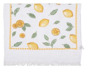 Bílý froté ručník s citrony Lemons & Leafs – 40x66 cm