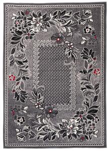 Makro Abra Kusový koberec CHEAP 7192B Květy tmavě šedý Rozměr: 60x100 cm