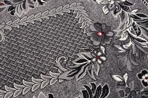 Makro Abra Kusový koberec CHEAP 7192B Květy tmavě šedý Rozměr: 140x200 cm