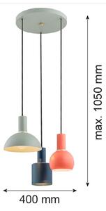Argon 1479 - Lustr na lanku SINES 3xE27/15W/230V zelená/modrá/oranžová