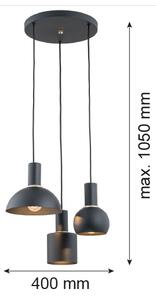 Argon 1472 - Lustr na lanku SINES 3xE27/15W/230V černá