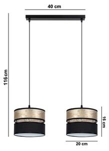Lustr na lanku LIMA 2xE27/60W/230V zlatá/černá