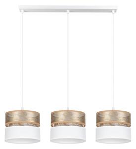 Lustr na lanku LIMA 3xE27/60W/230V zlatá/bílá