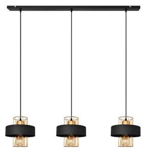 Lustr na lanku VOLTA 3xE27/15W/230V černá/rose gold