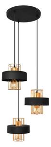 Lustr na lanku VOLTA 3xE27/15W/230V černá/rose gold