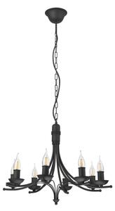 Lustr na řetězu LUCY 8xE14/60W/230V černá