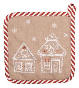 Bavlněná chňapka / podložka pod hrnec s motivem perníkových domečků Gingerbread Bliss – 20x20 cm