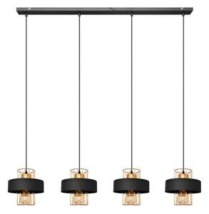 Lustr na lanku VOLTA 4xE27/15W/230V černá/rose gold
