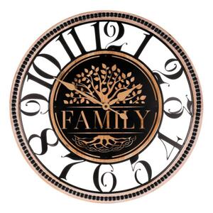 Nástěnné hodiny 60 cm – Strom života FAMILY, černé