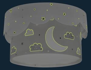 Dalber 61236E - Dětské stropní svítidlo MOON 2xE27/60W/230V šedá