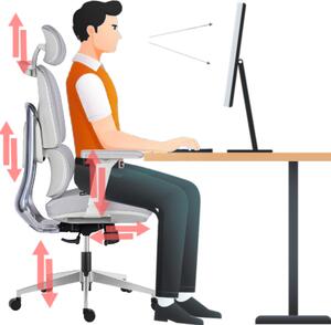 Mercury Ergonomická kancelářská židle DAKOTA GREY, šedé plasty