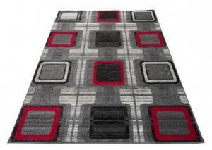Makro Abra Kusový koberec JAWA J383B šedý červený Rozměr: 80x150 cm