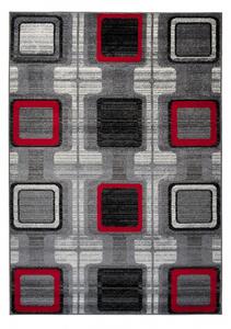 Makro Abra Kusový koberec JAWA J383B šedý červený Rozměr: 80x150 cm